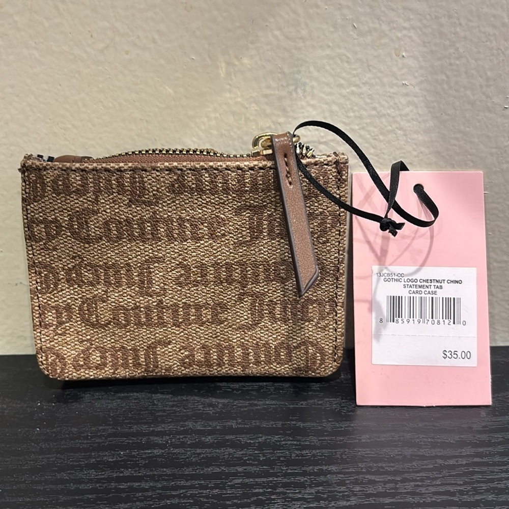 Juicy Couture Tan and Brown Card Holder with Gold Logo - Picture 3 of 5